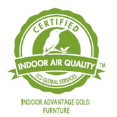 Certified for Indoor Advantage Gold – SCS Global Services’ highest level of indoor air quality performance for furniture.