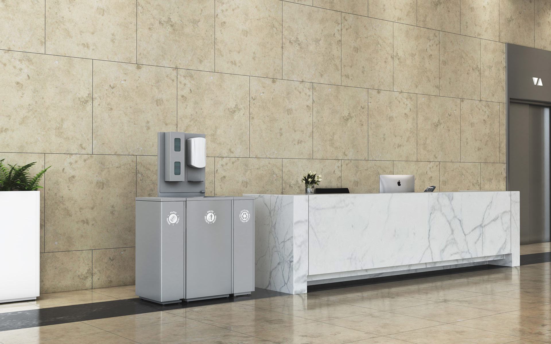 SOLNA With Receptacle Sanitization Stations