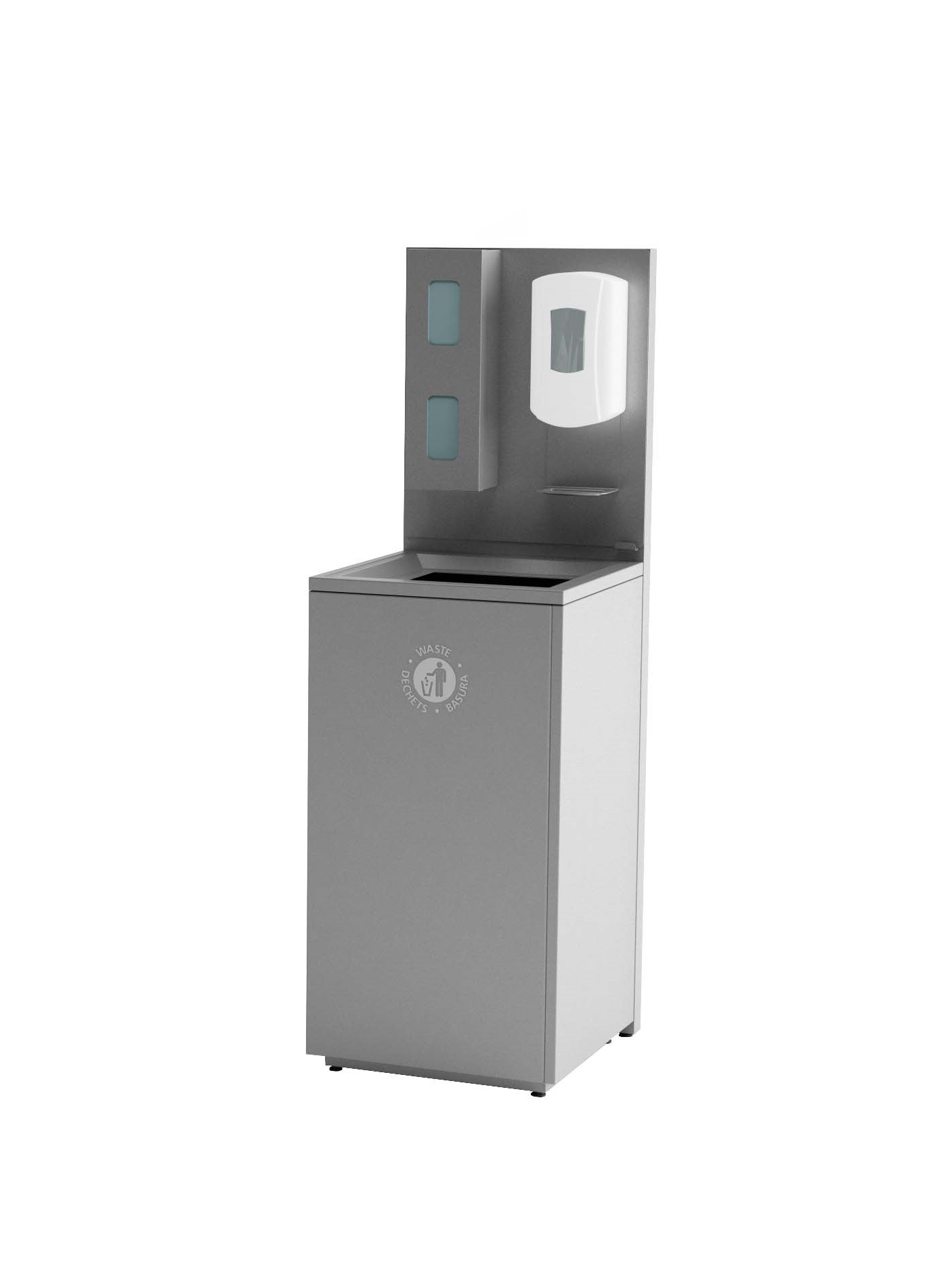 Solna with Receptacle Sanitization & PPE Station